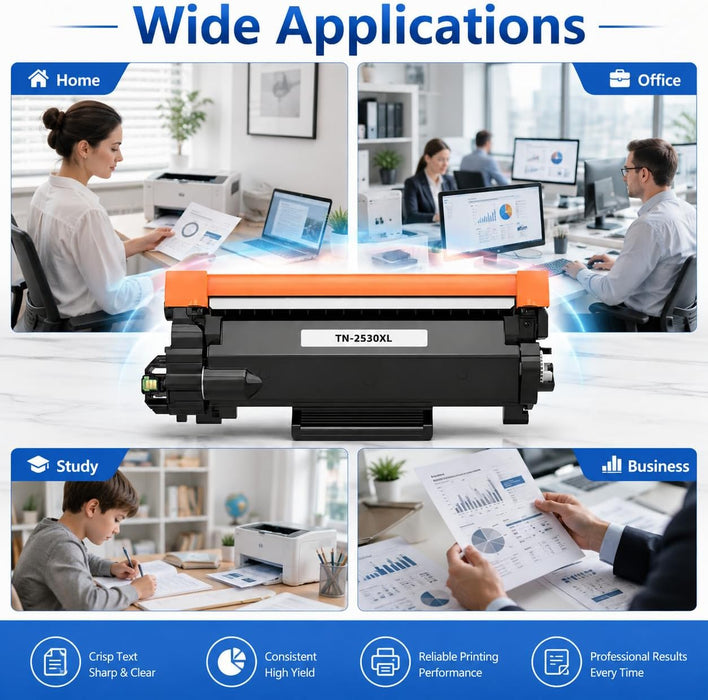 TAVICE TN2530XL Toner Cartridge Compatible with Brother HL-L2400DW/L2445DW/L2460DW/L2464DW - Battery Mate