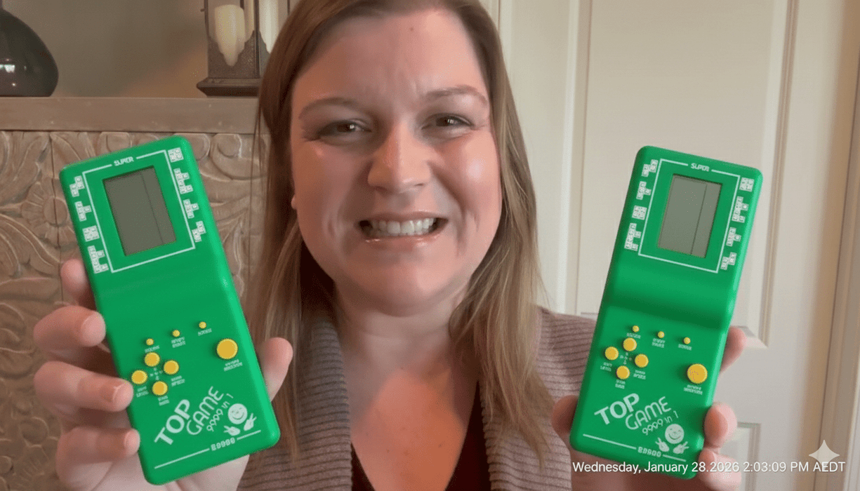 TAVICE TOP Game Mini Portable 3" Handheld with 9,999 Retro Games Classic Arcade & Puzzle Gaming - Battery Mate