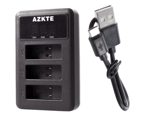 TAVICE Ultra Fast Charging USB Triple Battery Charger for GoPro HERO3 HERO3+ HERO4 Action Cameras | Charger Only Compact Fast USB - Battery Mate