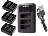 TAVICE Ultra Fast Charging USB Triple Battery Charger Kit with 3 Replacement Batteries for GoPro HERO3 HERO3+ HERO4 Action Pro - Battery Mate
