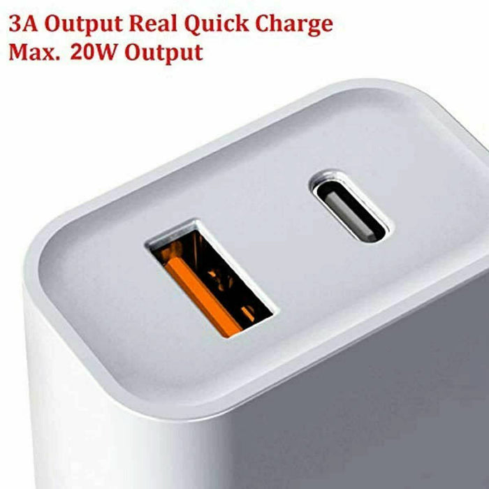 20w Fast Phone Charger [USB & Type C Plug] For All iPhones & Samsung