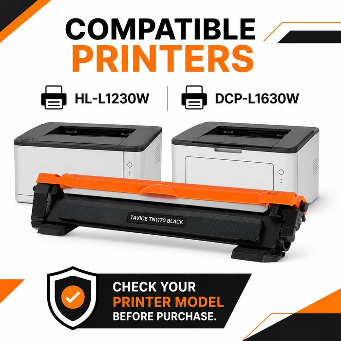 TN1170 Toner Cartridge Compatible with Brother HL-L1230W and DCP-L1630W Printers - Battery Mate