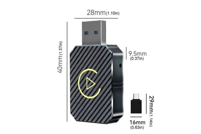 Wireless CarPlay & Android Auto Adapter 2 - in - 1 | Wired to Wireless USB Dongle for iOS & Android - Battery Mate