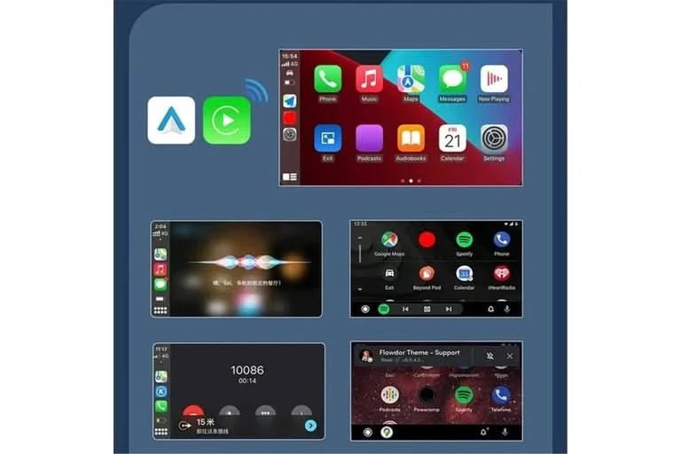 Wireless CarPlay & Android Auto Adapter 2 - in - 1 | Wired to Wireless USB Dongle for iOS & Android - Battery Mate