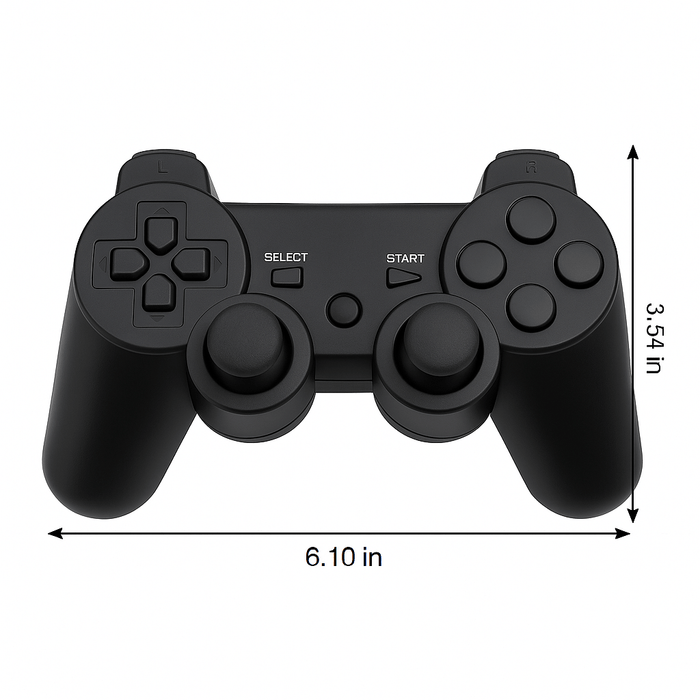 Wireless Controller Compatible for PS3 PlayStation 3 | Dual Vibration Gamepad (Black) - Battery Mate