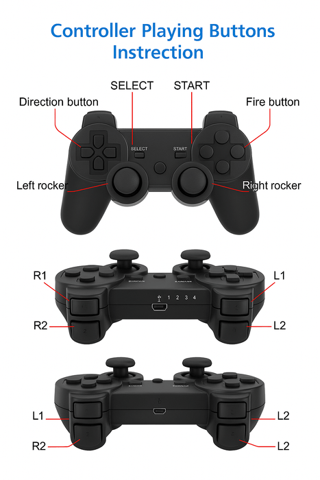 Wireless Controller Compatible for PS3 PlayStation 3 | Dual Vibration Gamepad (Black) - Battery Mate