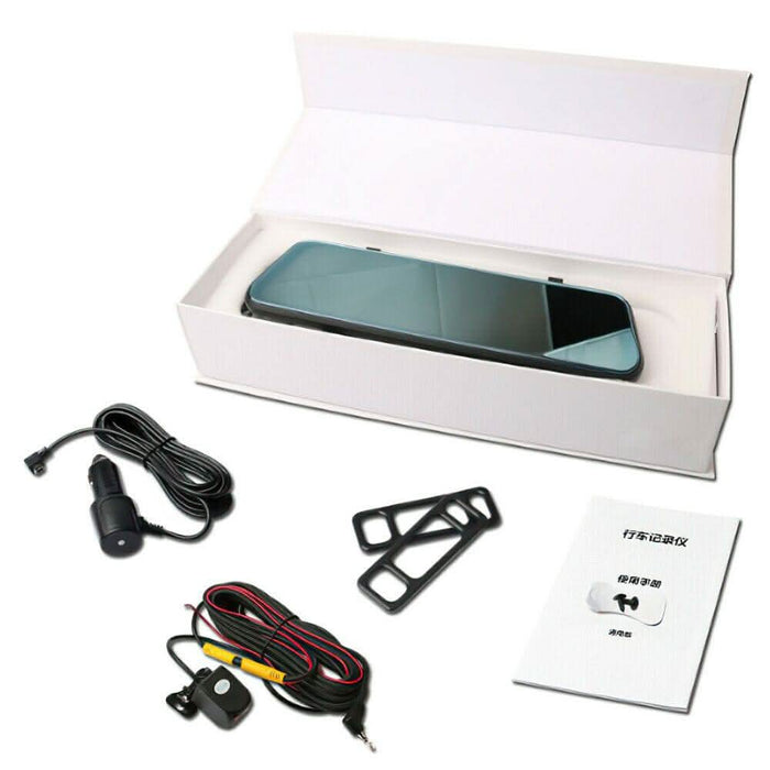 10" 1080P Touch Screen Rear View Mirror Car Dash Cam Reversing Recorder Camera - Battery Mate