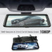 10" 1080P Touch Screen Rear View Mirror Car Dash Cam Reversing Recorder Camera - Battery Mate