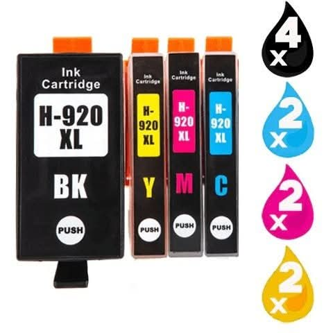 10 Pack HP 920XL Compatible High Yield Inkjet Cartridges CD972AA-CD975AA [4BK,2C,2M,2Y] - Battery Mate