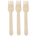 100 Pack | Eco Friendly Wooden Cutlery Fork Natural - Battery Mate