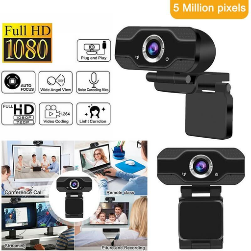 1080P Webcam Full HD USB 2.0 For PC Desktop Laptop Web Camera with Microphone - Battery Mate