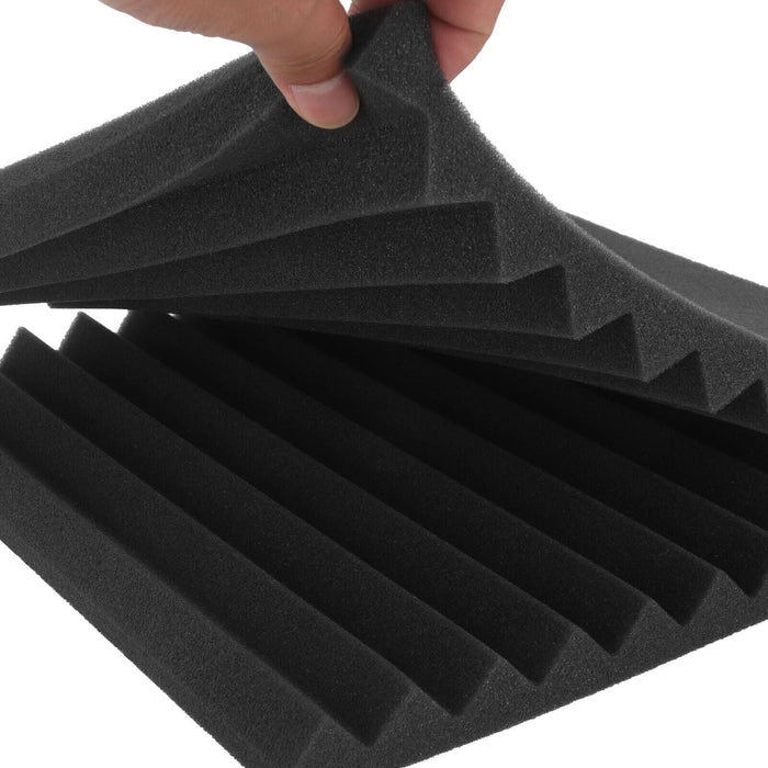 12 Pack | Acoustic Soundproof Foam Sound Absorbing Panels 30×30×5cm - Battery Mate