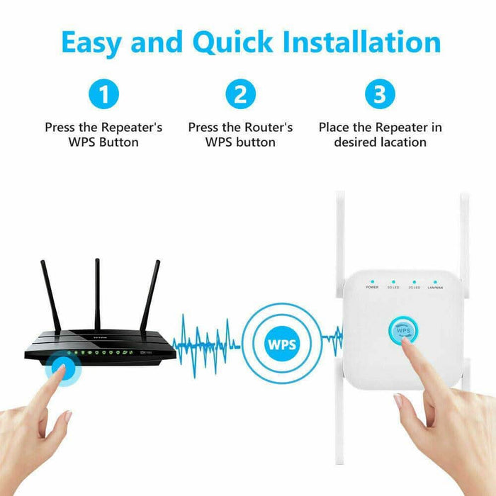 1200Mbps Dual Band Wireless WiFi Extender Repeater Router Range Signal Booster - Battery Mate