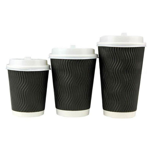 12oz (Medium) 500pcs Disposable Coffee Cups Bulk Takeaway Paper Triple Wall Take Away - Battery Mate