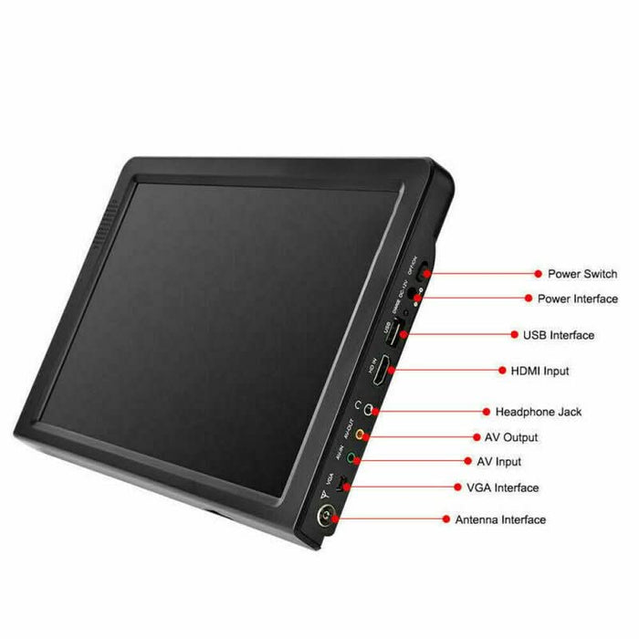 14" 1080P HD Digital Portable Car TV HD TFT LED DVB T2 12V TV Player MP4 Player - Battery Mate