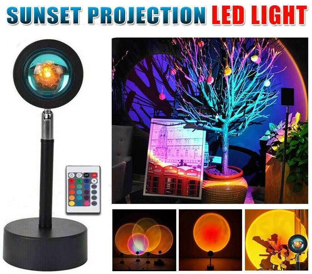 16 Colors Rainbow Sunset Projection Lamp LED Modern Romantic with ...