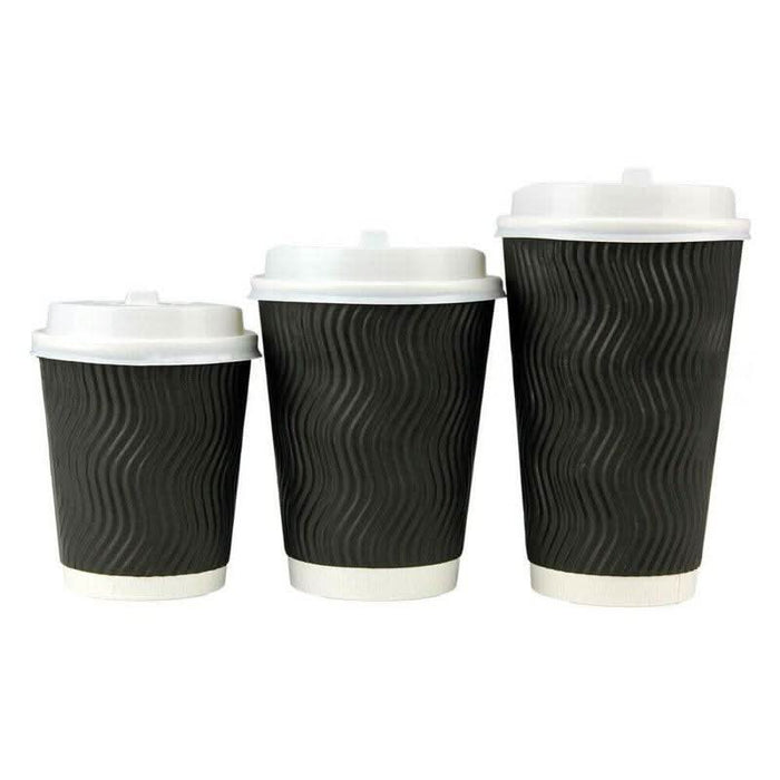 16oz (Large) 200pcs Disposable Coffee Cups Bulk Takeaway Paper Triple Wall Take Away - Battery Mate