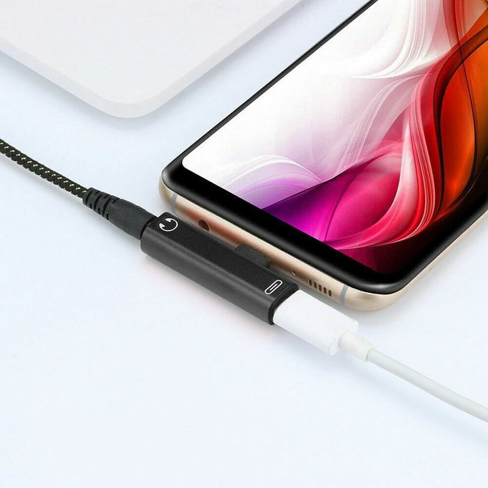 2 in 1 USB Type C to 3.5 mm Charger Headphone Audio Jack USB C Adapter Connector - Battery Mate