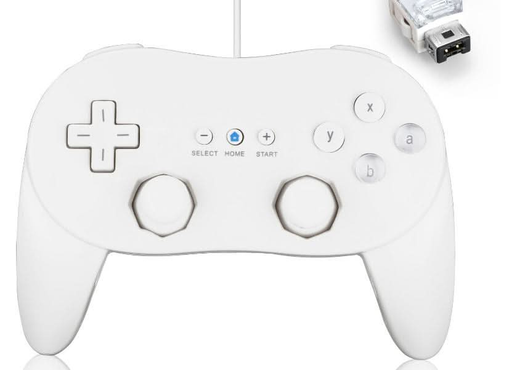 (2 Pack) Classic Pro Wired Controller For Wii White Gamepad Joypad - Battery Mate