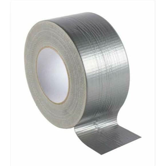 2 Pack | Cloth Duct Tape Gaffer Craft Self Adhesive Repair Silver 48mm Waterproof - Battery Mate