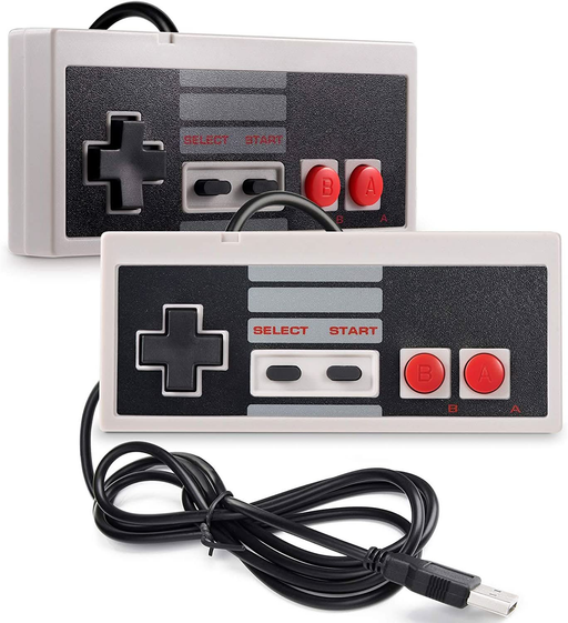 [2 Pack] USB Controller for NES Games / PC / Console / Retro Gamepad - Battery Mate