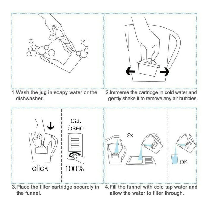 2 Pack | Water Filter for Brita Maxtra/Mavea Jug Refill Replacement Cartridge - Battery Mate
