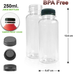 20 Pack | 250ml Clear Bottles Round PET With Black Lids Tamper Evident - Battery Mate