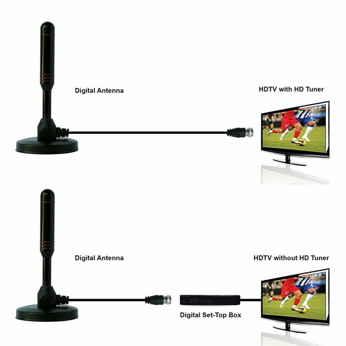200 Mile Portable TV Antenna Indoor Outdoor Caravan Digital Freeview Aerial Ariel - Battery Mate