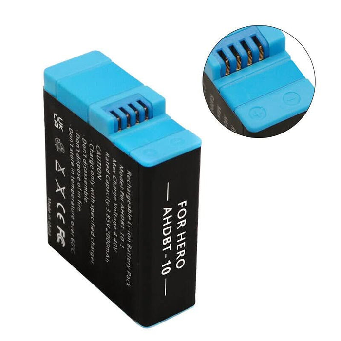 2000mAh Rechargeable Battery for GoPro Hero 9 Hero10 Camera Accessories - Battery Mate