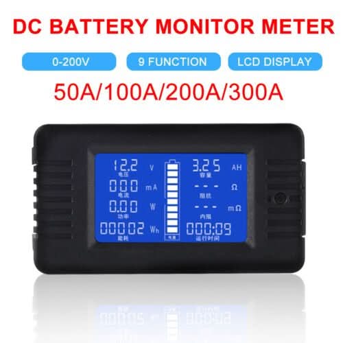 200A LCD Display DC Battery Monitor Meter 200V Voltmeter Amp For RV System - Battery Mate