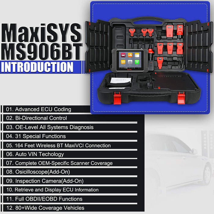2022 Autel MaxiSys MS906BT OBD2 Auto Diagnostic Scanner ECU Key Coding —  Battery Mate