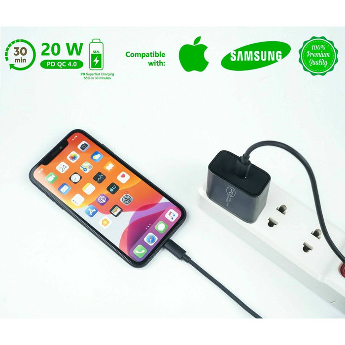 20W USB-C Power Adapter AU Block For iPhone 13 11 iPad Samsung Wall Fast Charger - Battery Mate