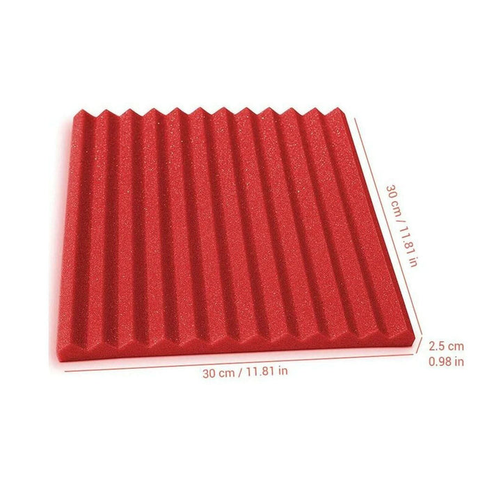 24Pcs Sound-absorbing Foam Wall Home Scene Layout Indoor Sound-absorbing Cotton | Red - Battery Mate