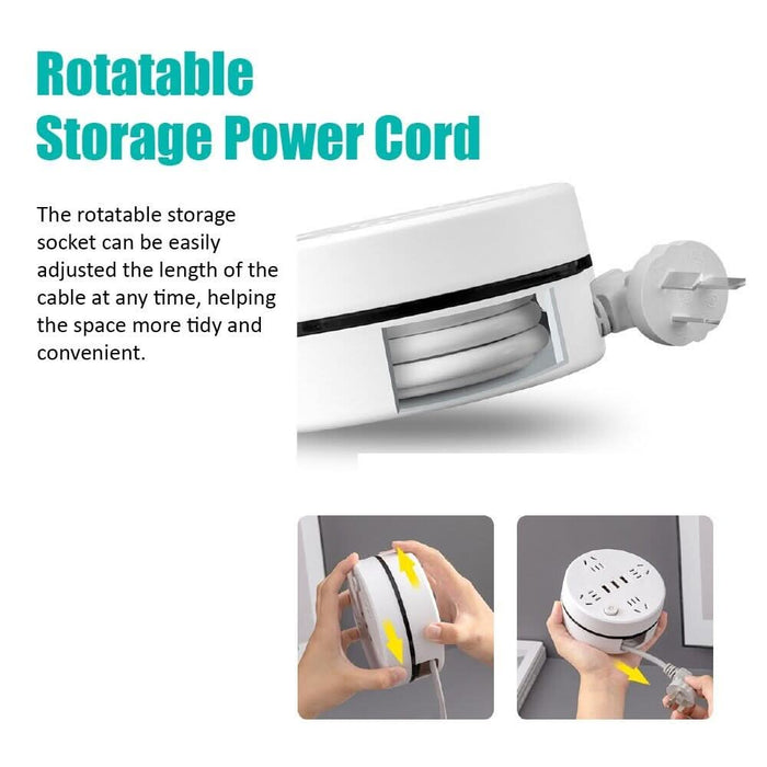 2.8m Rotatable Extension Cord Power Strip 9 Outlets AC and USB Charging Ports AU - Battery Mate