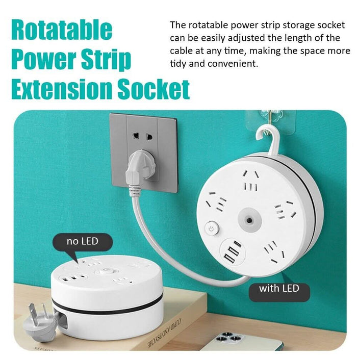 2.8m Rotatable Extension Cord Power Strip 9 Outlets AC and USB Charging Ports AU - Battery Mate