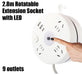 2.8m Rotatable Extension Cord Power Strip 9 Outlets AC and USB Charging Ports AU - Battery Mate