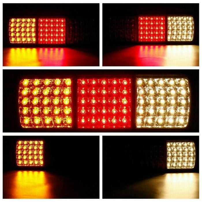 2x 75 LED Tail Lights Stop Indicator Reverse Lamp 24V Trailer Truck Ut ...