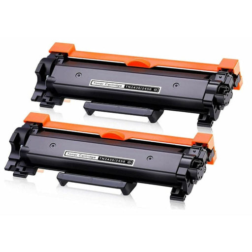 2x Toner TN2450 CHIPPED for Brother HL-L2350DW HL-L2375DW HL-L2395DW - Battery Mate