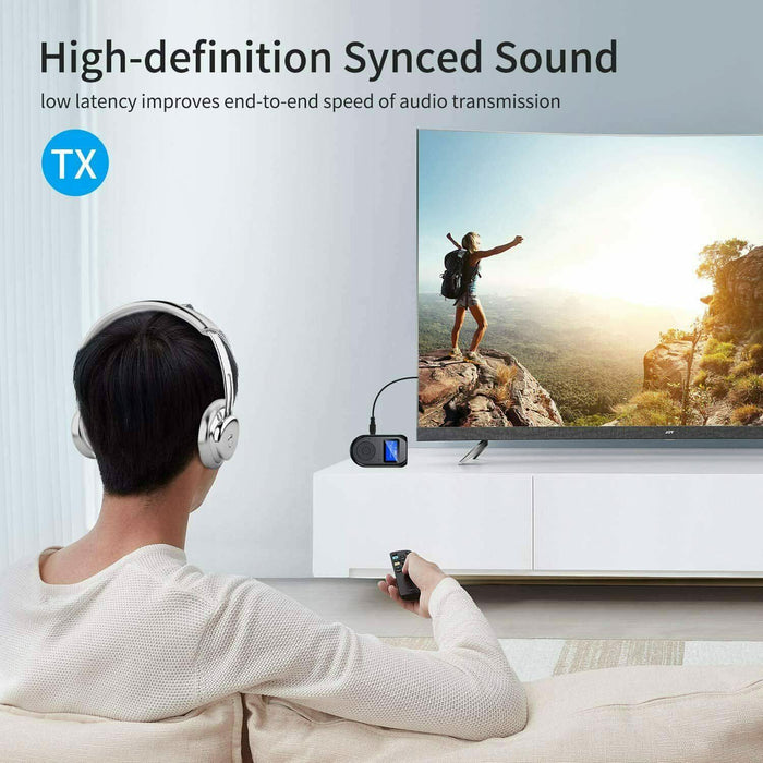 Bluetooth V5.0 Transmitter/Receiver for TV/PC/Radio to Headphones Adapter