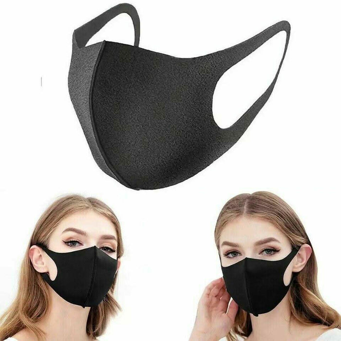 [3 Pack] Face Masks (Black) | Reusable Washable - Battery Mate