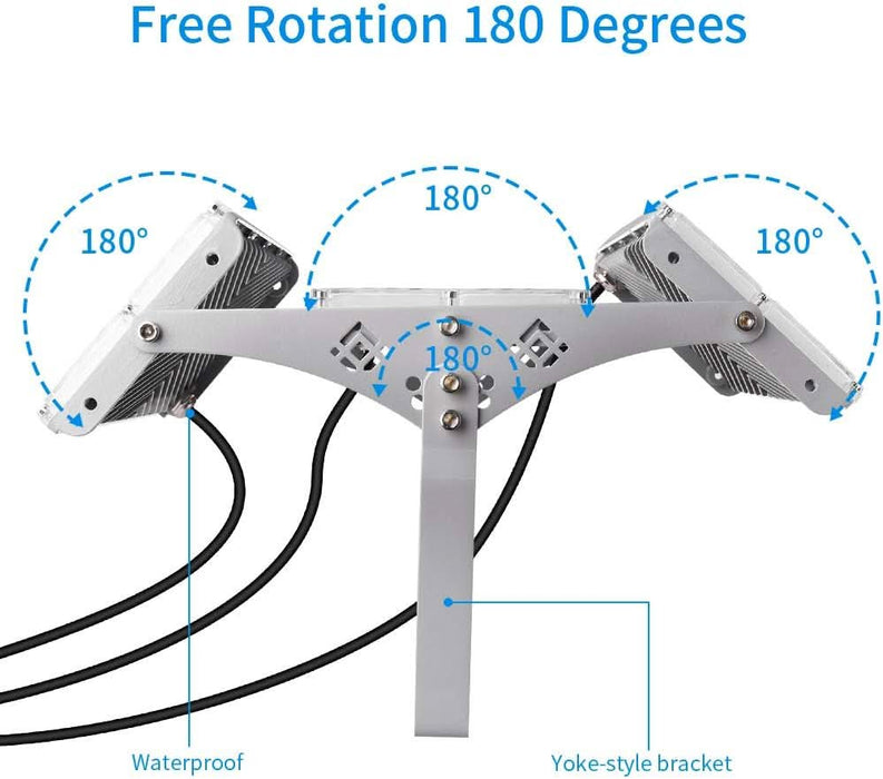 300W Outdoor LED Floodlight, IP66 Waterproof Spotlight Security Light, Worklight for Yard, Garden, Garage | Super Bright + 180 degree Rotatable - Battery Mate
