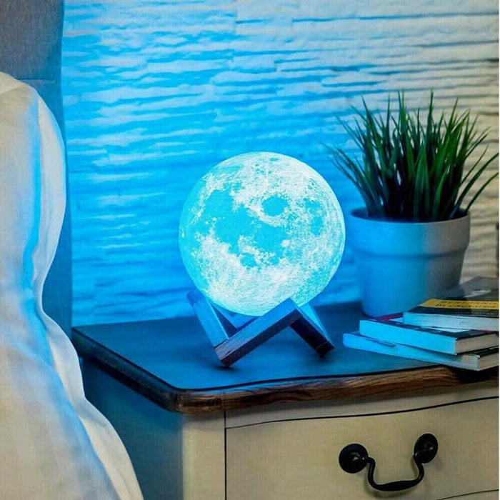 3D Magical Moon Lamp USB LED Night Light Moonlight Touch Sensor 16Colo ...