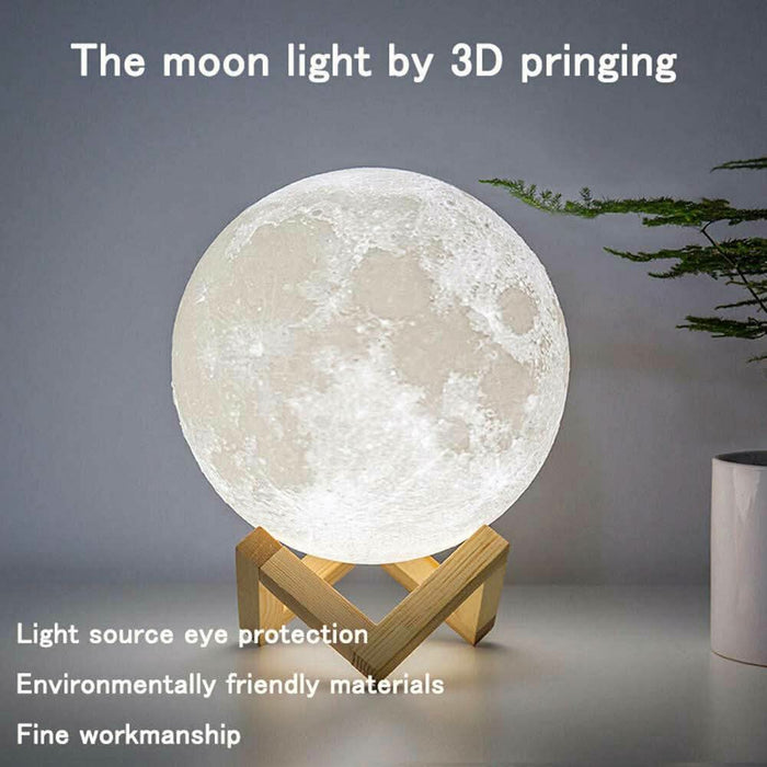 3D Magical Moon Lamp USB LED Night Light Moonlight Touch Sensor 16Colors - Battery Mate