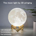 3D Magical Moon Lamp USB LED Night Light Moonlight Touch Sensor 16Colors - Battery Mate