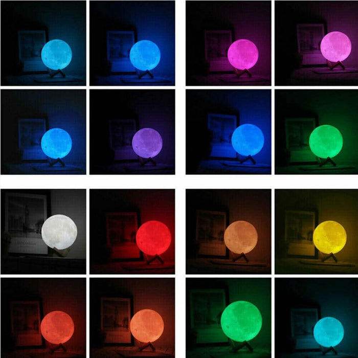 3D Magical Moon Lamp USB LED Night Light Moonlight Touch Sensor 16Colors - Battery Mate