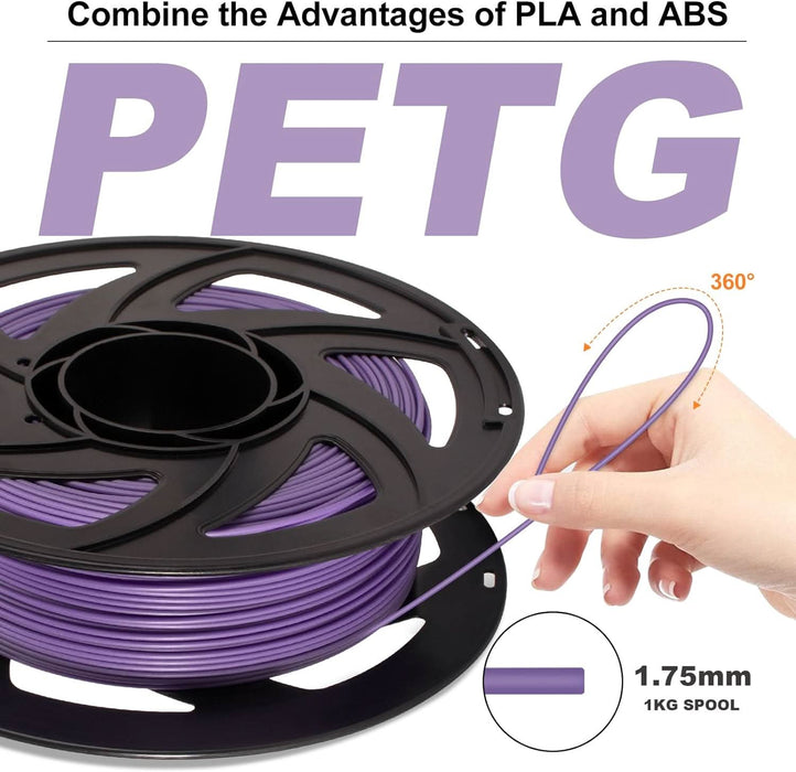 3D Printer Filament PETG 1KG - Purple - Battery Mate