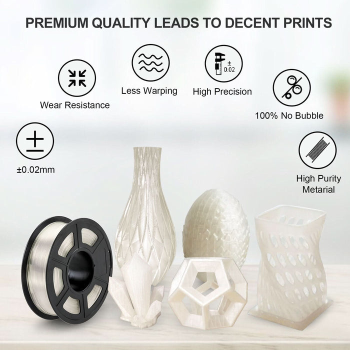 3D Printer Filament Silk 1KG - Clear - Battery Mate