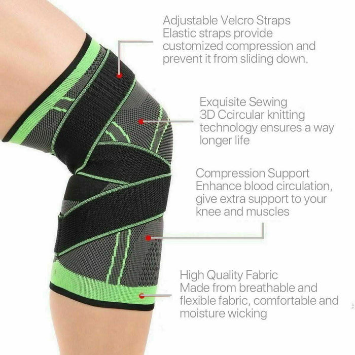 3D Weaving Knee Brace Breathable Sleeve Support Running Jogging Sports Leg - Battery Mate