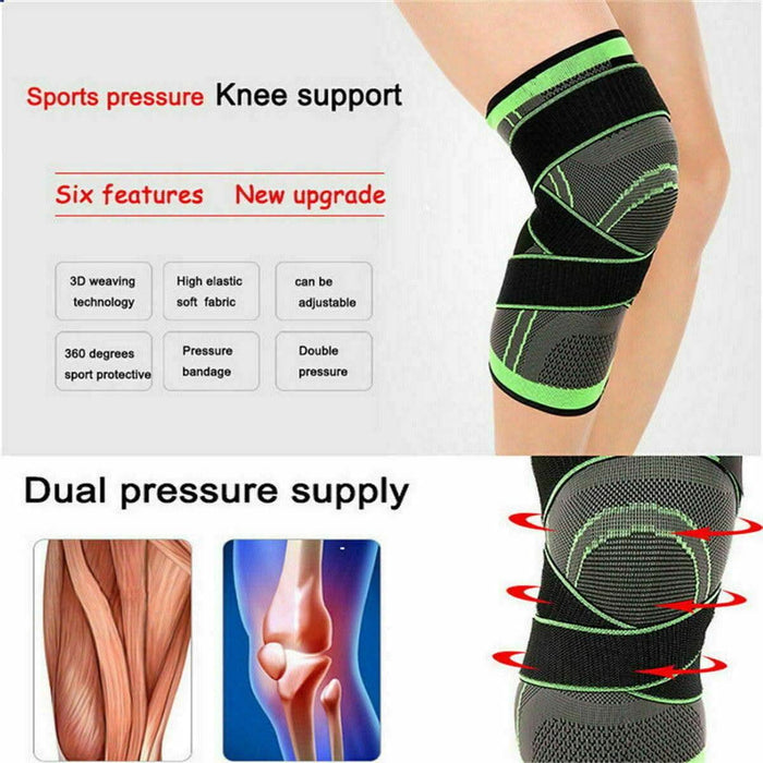 3D Weaving Knee Brace Breathable Sleeve Support Running Jogging Sports Leg - Battery Mate