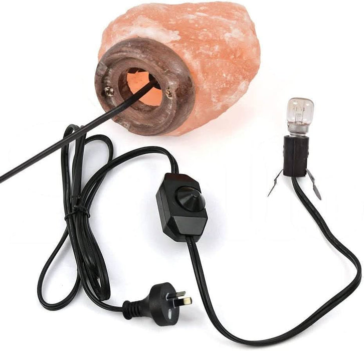 3kg Himalayan Salt Lamp Rock Crystal Natural Light Dimmer Switch Cord Globes - Battery Mate